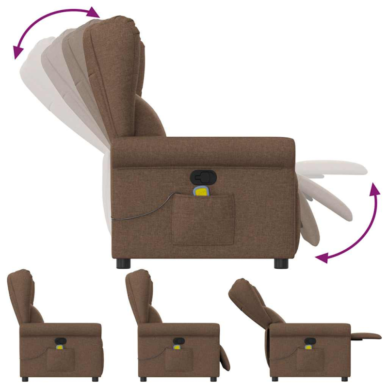 Massagesessel Braun Stoff