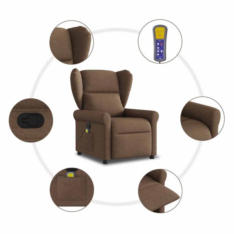 Massagesessel Braun Stoff