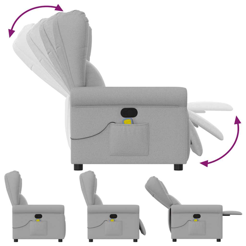 Massagesessel Wolkengrau Stoff
