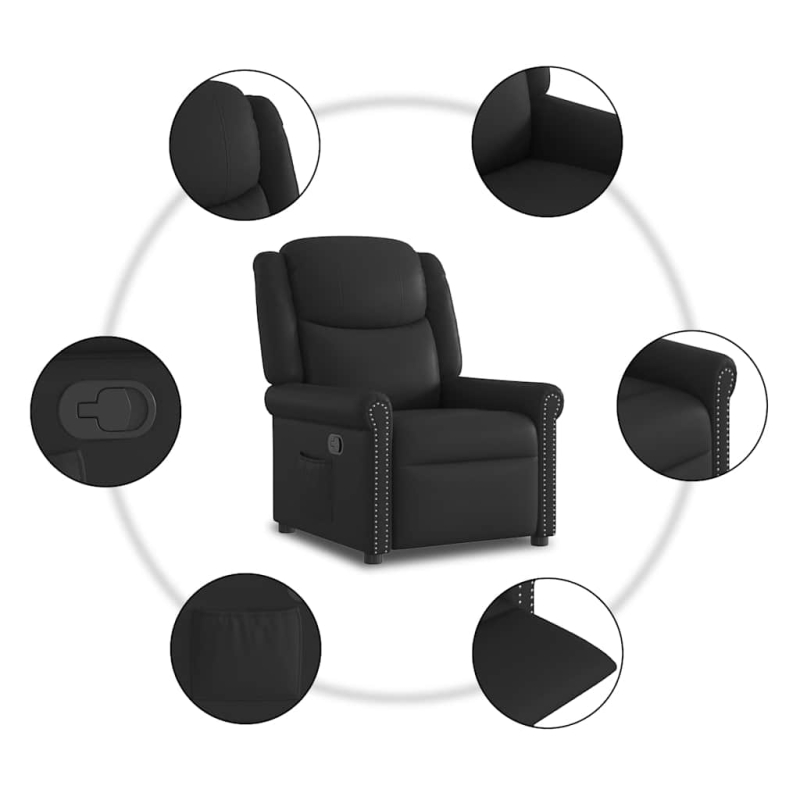 Relaxsessel Glänzend Schwarz Kunstleder