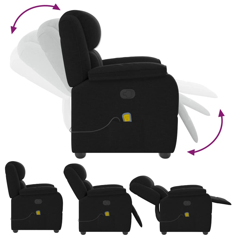 Massagesessel Schwarz Stoff