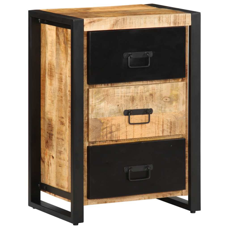 Schubladenschrank 50x35x70 cm Raues Massivholz Mango