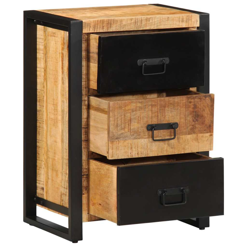 Schubladenschrank 50x35x70 cm Raues Massivholz Mango