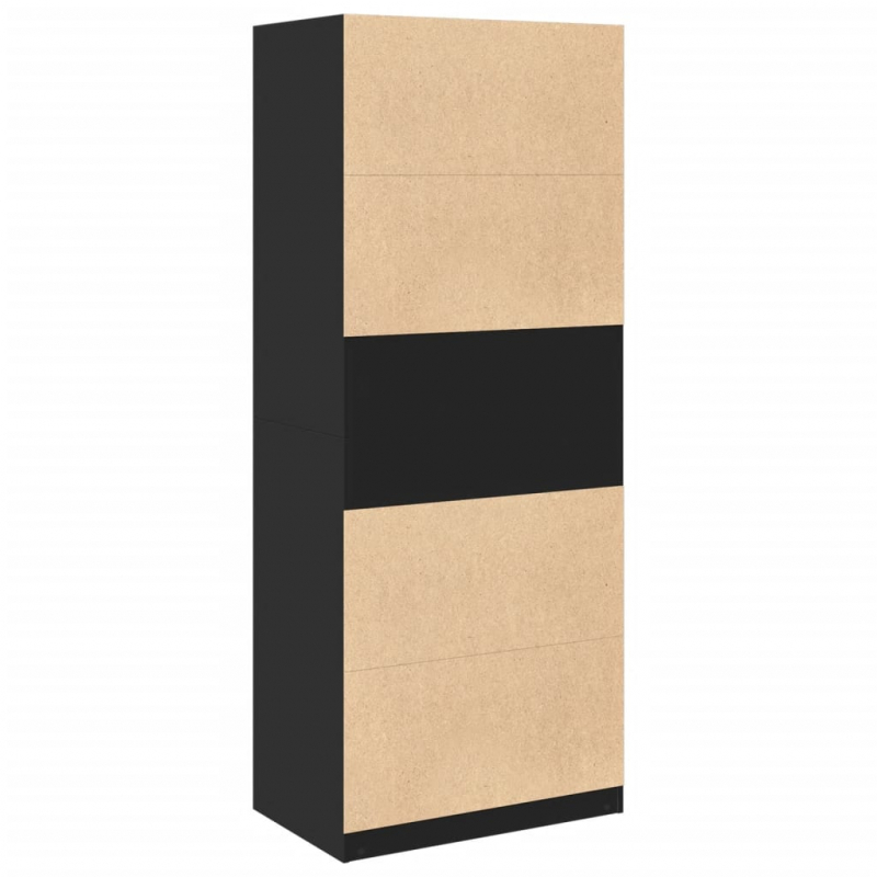 Kleiderschrank Schwarz 80x50x200 cm Holzwerkstoff