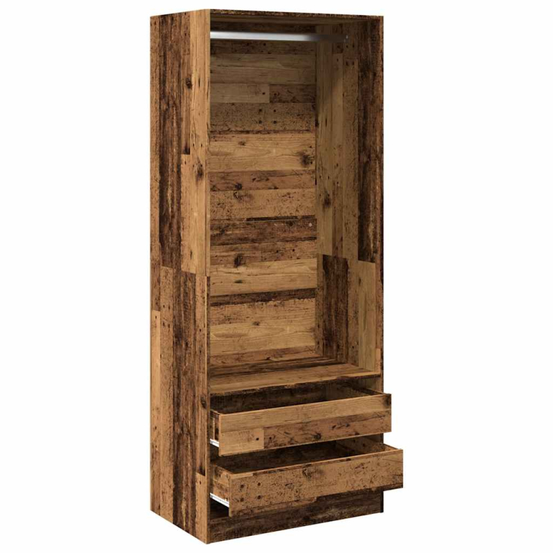 Kleiderschrank Altholz-Optik 80x50x200 cm Holzwerkstoff