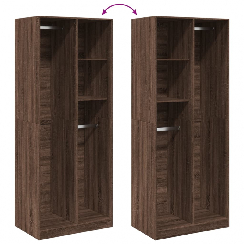 Kleiderschrank Braun Eichen-Optik 80x50x200 cm Holzwerkstoff