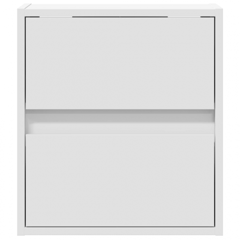 Wand-Nachttische mit LED-Leuchten 2 Stk. Weiß