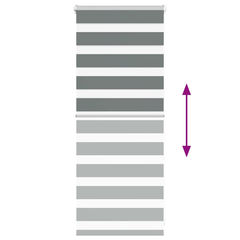 Zebrarollo Dunkelgrau 60x100 cm Stoffbreite 55,9 cm Polyester