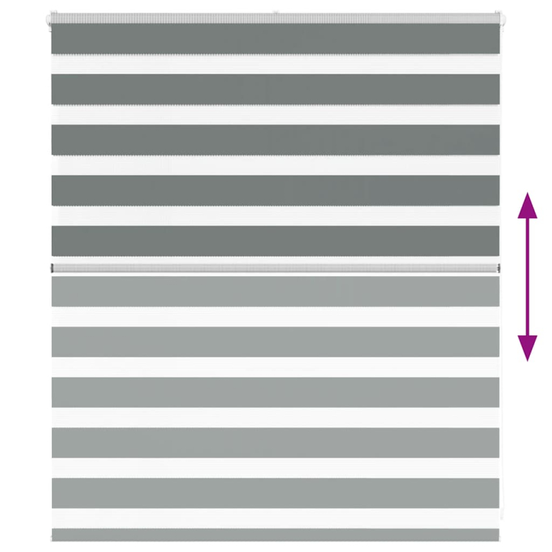 Zebrarollo Dunkelgrau 120x100 cm Stoffbreite 115,9 cm Polyester
