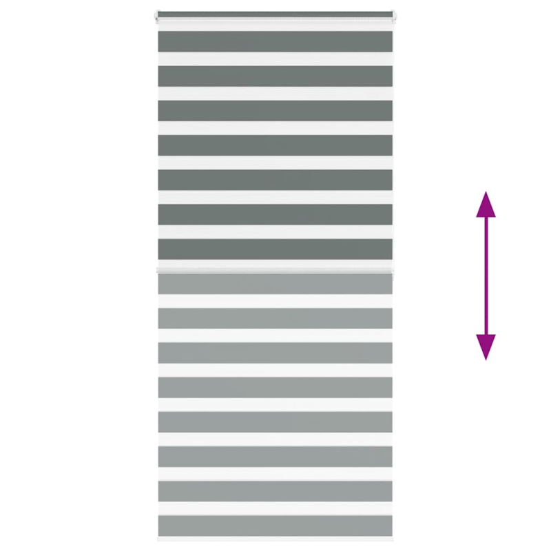 Zebrarollo Dunkelgrau 95x200 cm Stoffbreite 90,9 cm Polyester