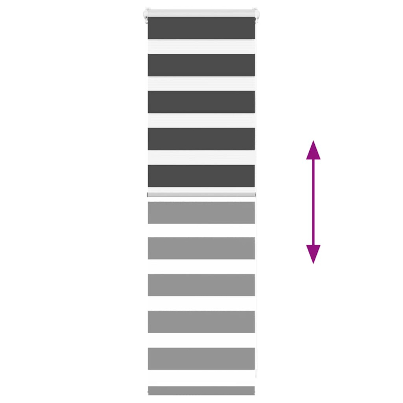 Zebrarollo Schwarz 55x100 cm Stoffbreite 50,9 cm Polyester