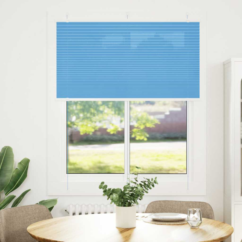 Plissee Blau 110x100 cm Stoffbreite 109,4 cm Polyester