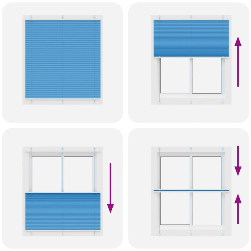 Plissee Blau 120x100 cm Stoffbreite 119,4 cm Polyester