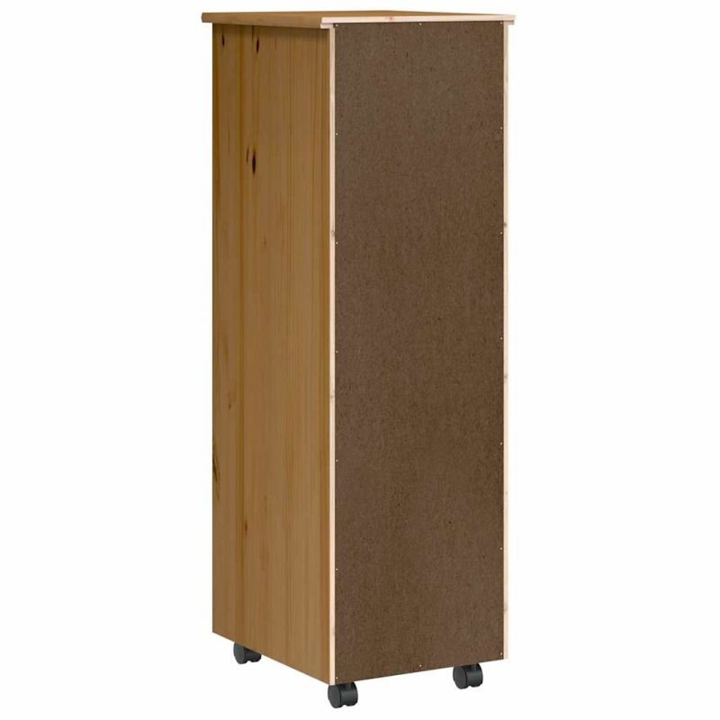 Rollschrank mit Schubladen MOSS Honigbraun Massivholz Kiefer