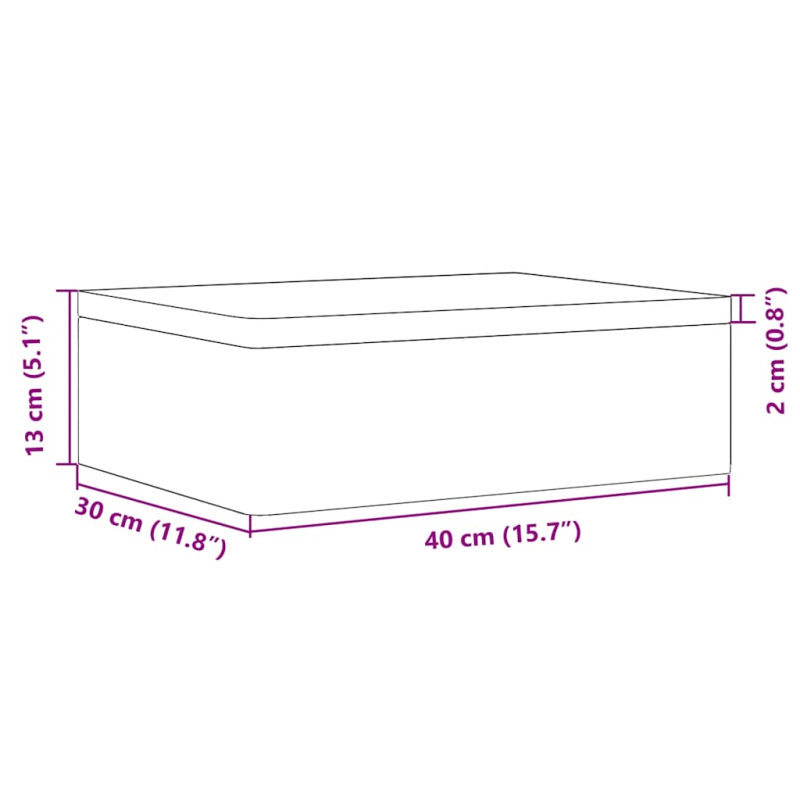 Holzkiste mit Deckel 40x30x13 cm Massivholz Kiefer