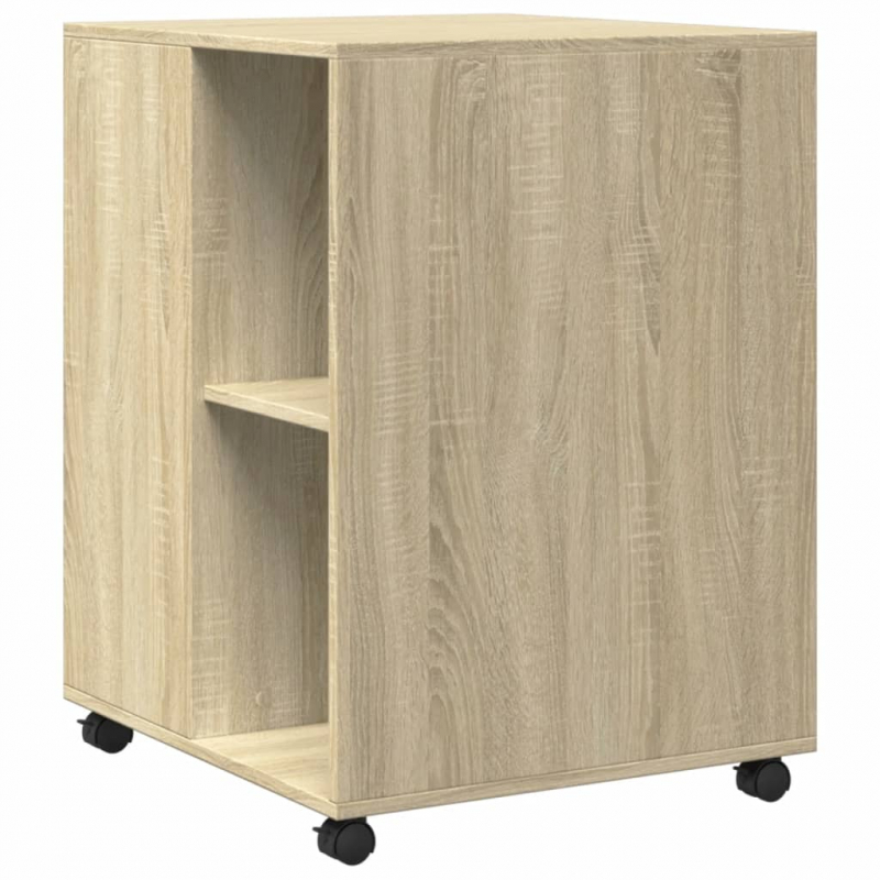 Beistelltisch mit Rollen Sonoma-Eiche 55x60x78 cm Holzwerkstoff