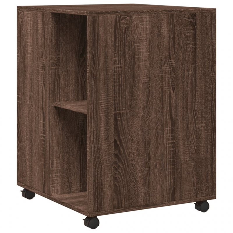 Beistelltisch mit Rollen Braun Eiche 55x60x78 cm Holzwerkstoff