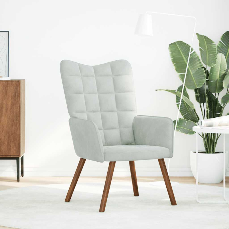 Relaxsessel Hellgrau Samt