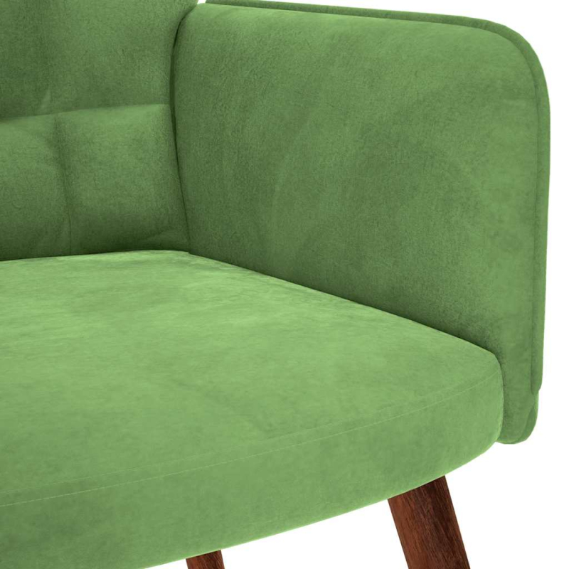 Relaxsessel mit Hocker Hellgrün Samt