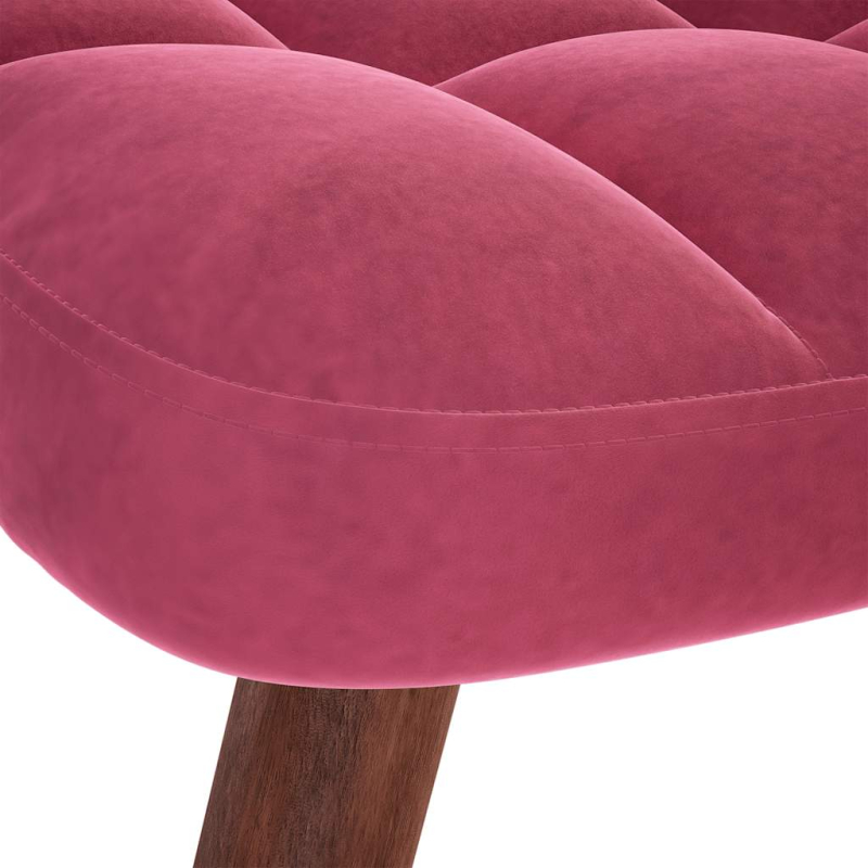 Relaxsessel mit Hocker Weinrot Samt