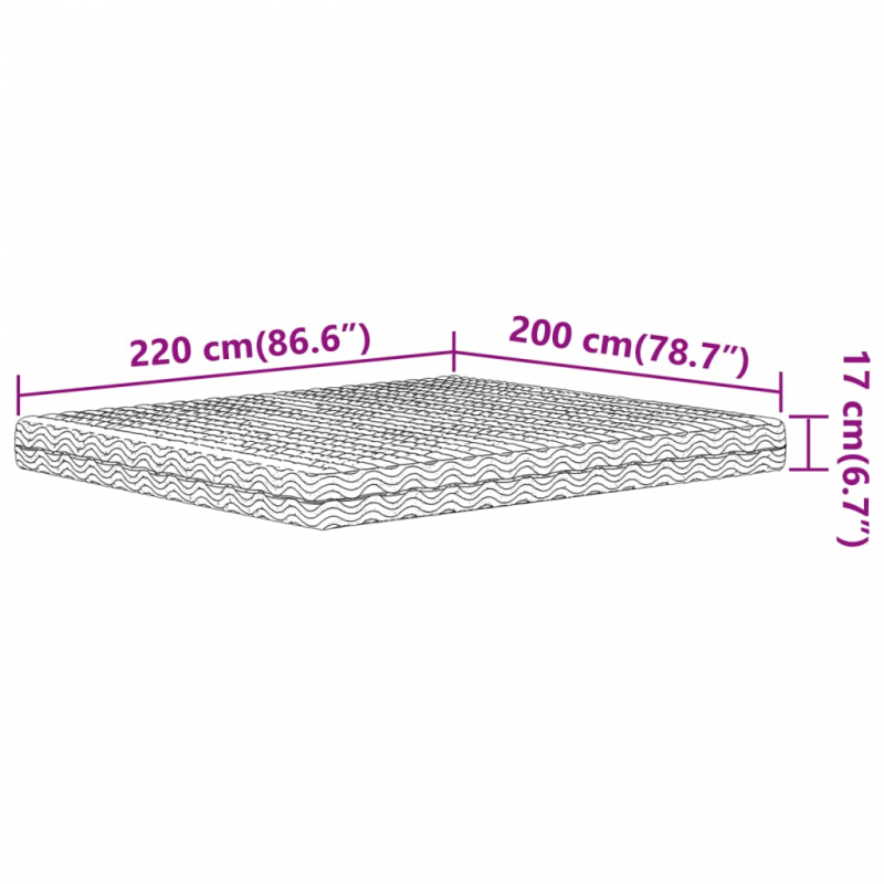 Schaumstoffmatratze Weiß 200x220 cm Härtegrad H2 H3