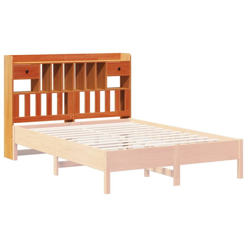 Kopfteil mit Stauraum Wachsbraun 150 cm Massivholz Kiefer