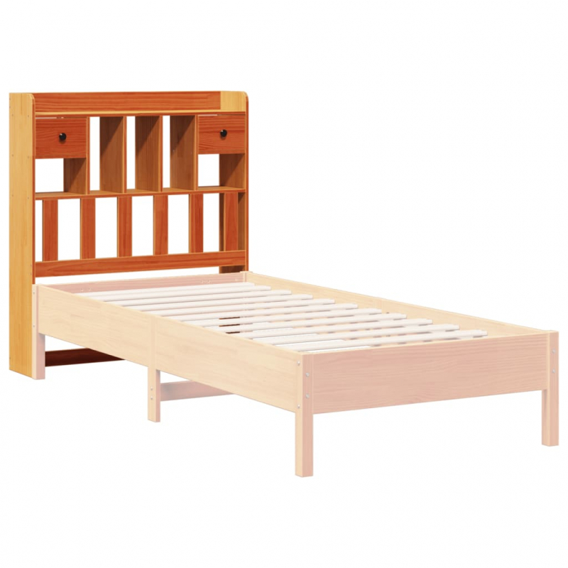 Kopfteil mit Stauraum Wachsbraun 100 cm Massivholz Kiefer