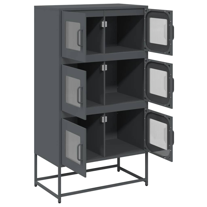Highboard Anthrazit 68x39x123 cm Stahl