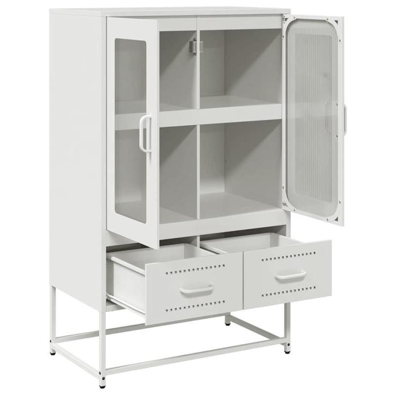 Highboard Weiß 68x39x111,5 cm Stahl