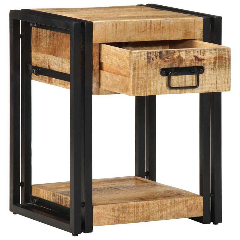 Nachttische 2 Stk. 40x35x50 cm Raues Massivholz Mango