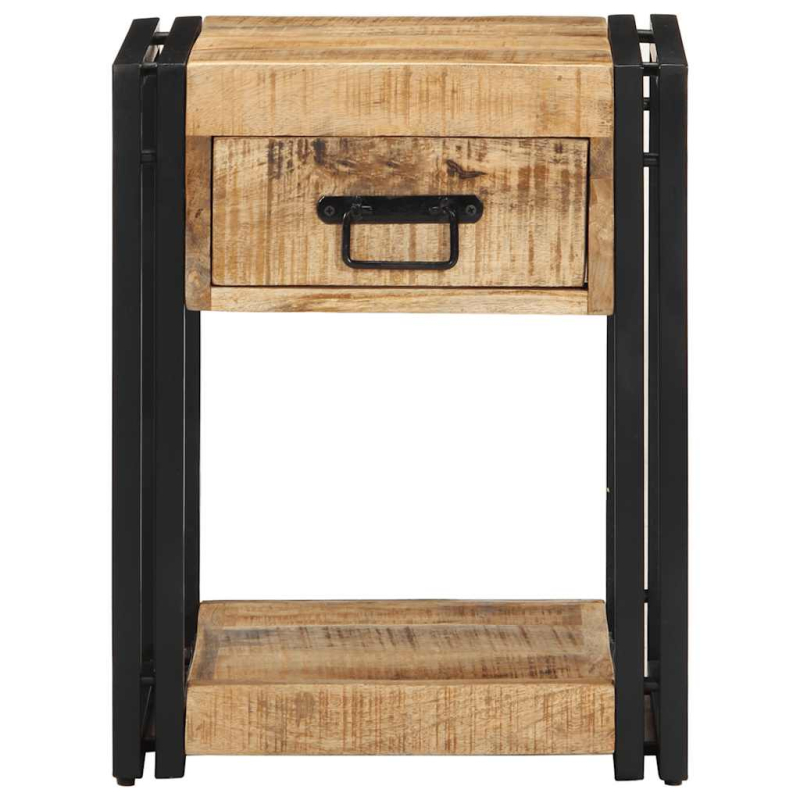 Nachttische 2 Stk. 40x35x50 cm Raues Massivholz Mango