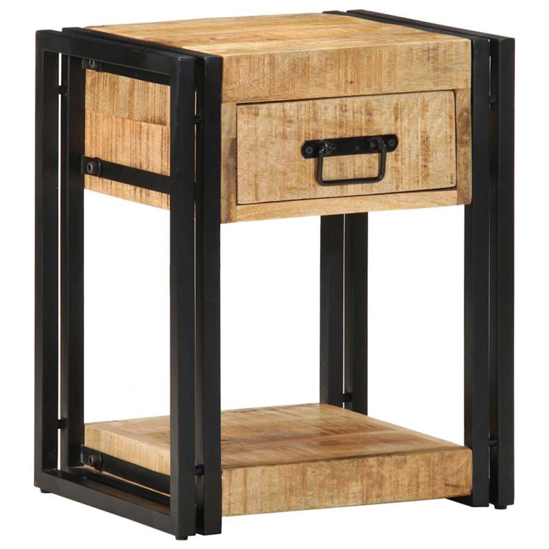 Nachttische 2 Stk. 40x35x50 cm Raues Massivholz Mango