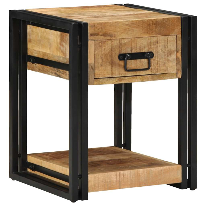 Nachttische 2 Stk. 40x40x50 cm Raues Massivholz Mango