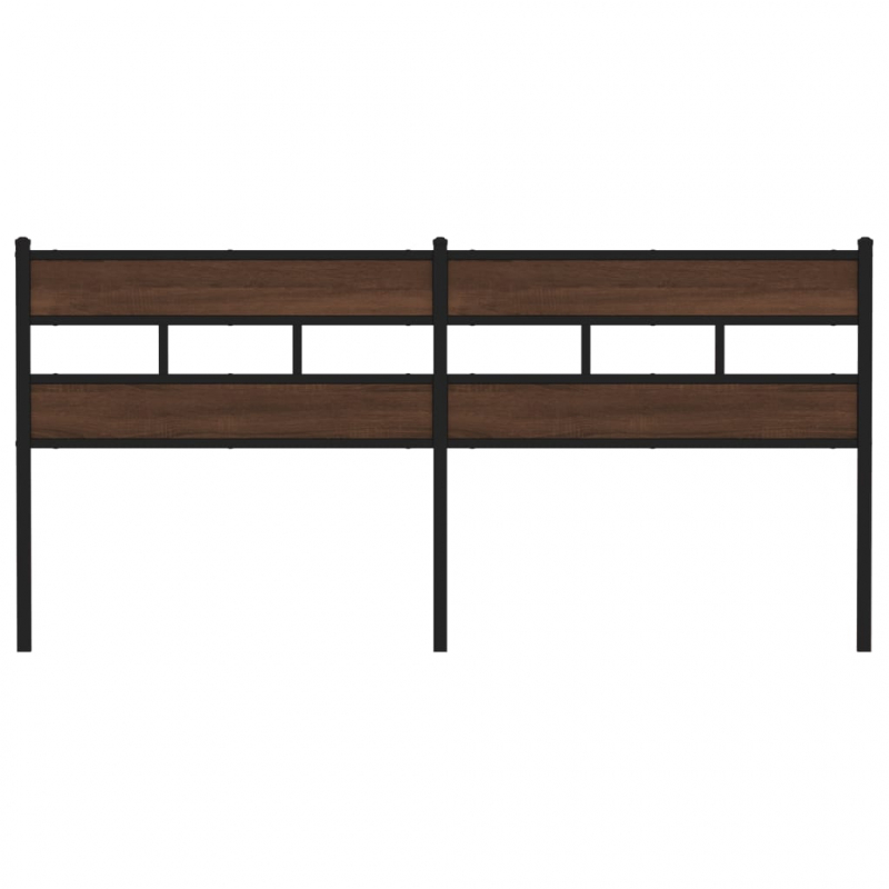 Kopfteil Braun Eichen-Optik 190 cm Stahl und Holzwerkstoff