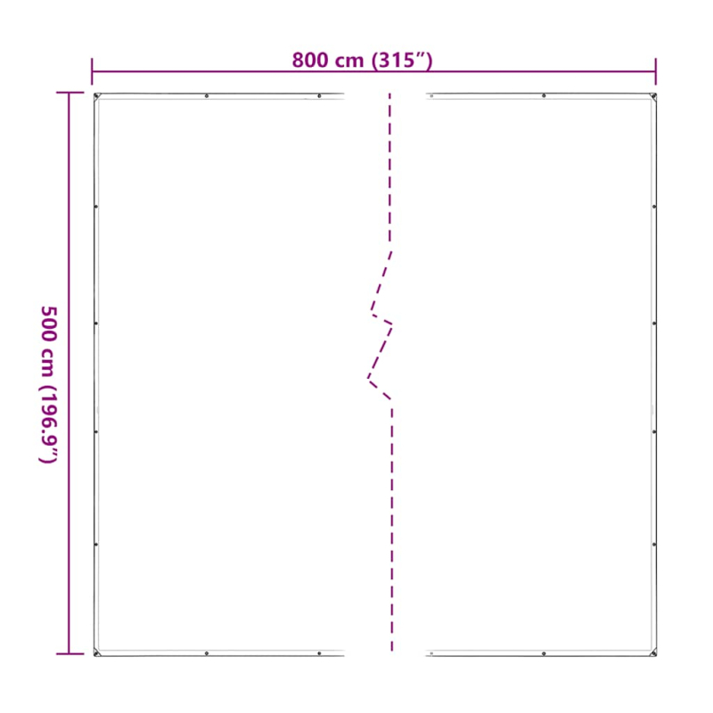Transparente Plane mit Ösen 5x8 m Polyethylen
