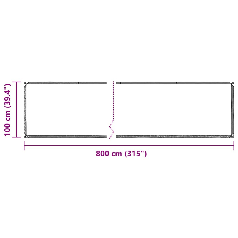 Transparente Plane mit Ösen 1x8 m Polyethylen