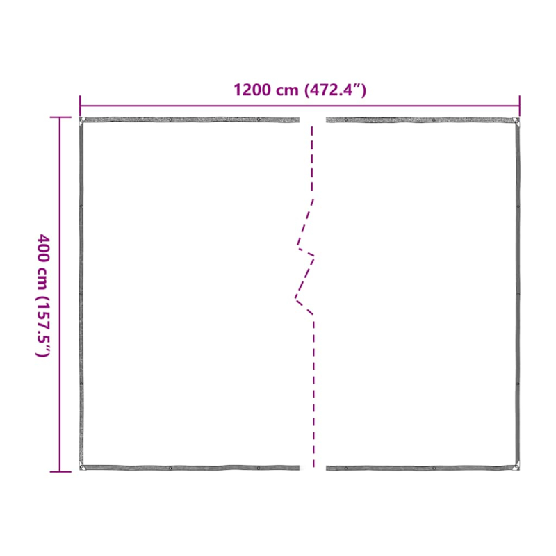 Transparente Plane mit Ösen 4x12 m Polyethylen