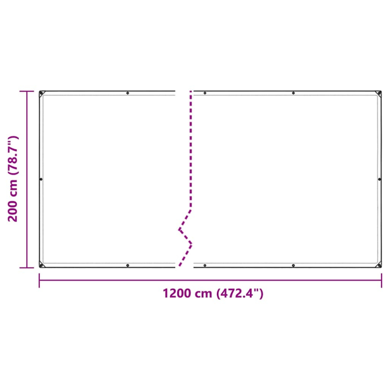 Transparente Plane mit Ösen 2x12 m PVC