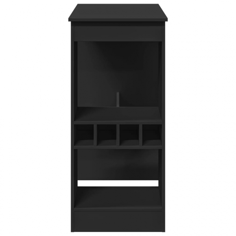 Bartisch mit Regal Schwarz 90x47,5x103,5 cm Holzwerkstoff