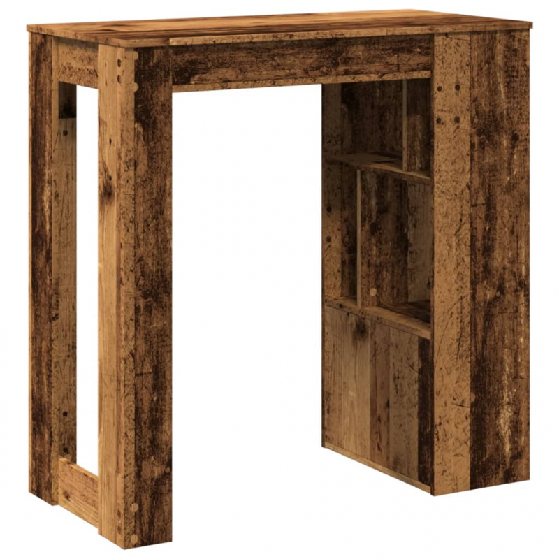 Bartisch mit Regal Altholz-Optik 102x50x103,5 cm Holzwerkstoff