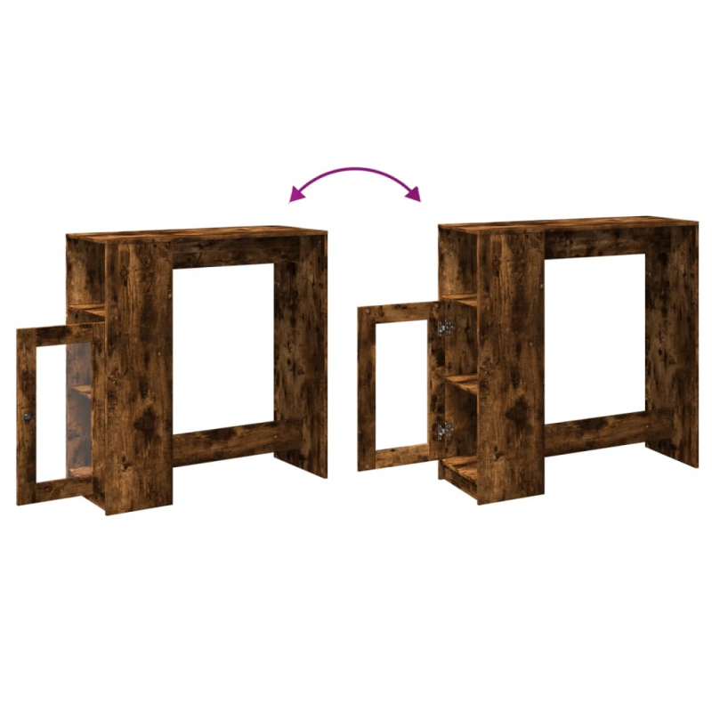 Bartisch mit Regal Räuchereiche 101x40x103,5 cm Holzwerkstoff