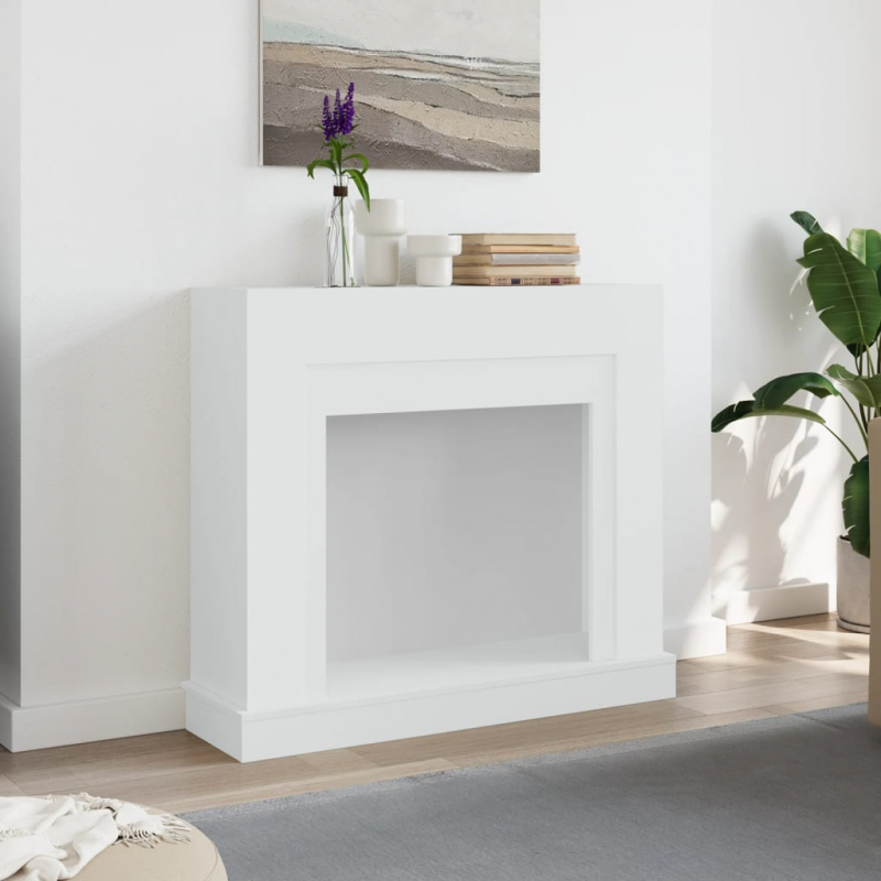 Kaminumrandung Weiß 100x30x87,5 cm Holzwerkstoff