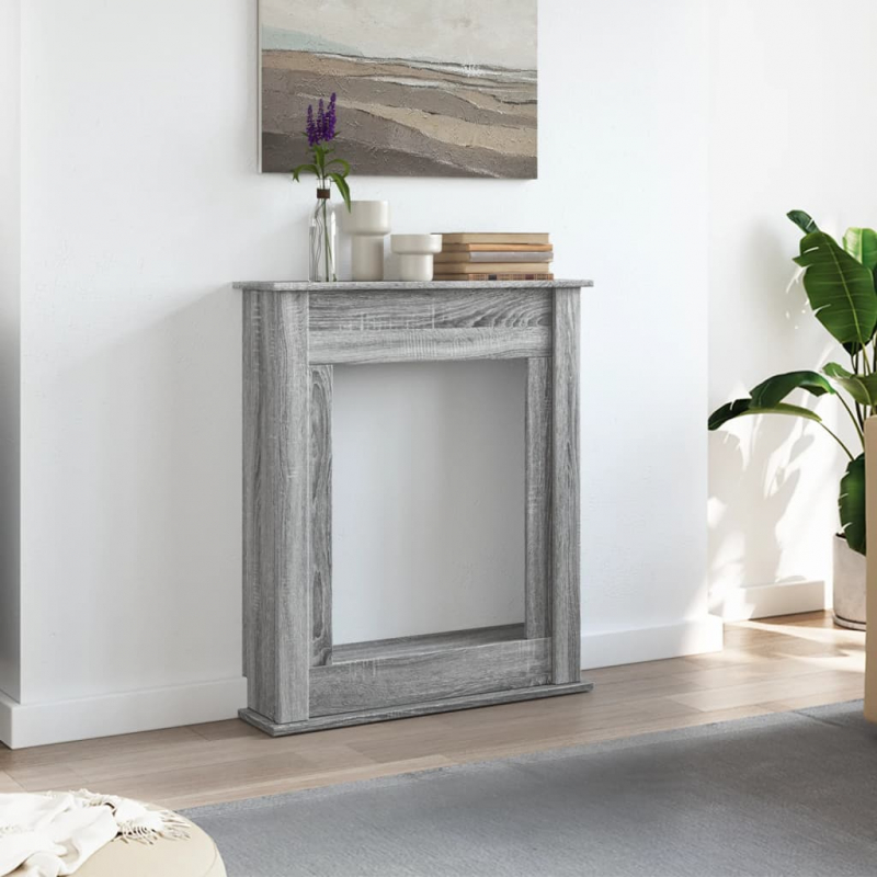 Kaminumrandung Grau Sonoma 75x20x87,5 cm Holzwerkstoff