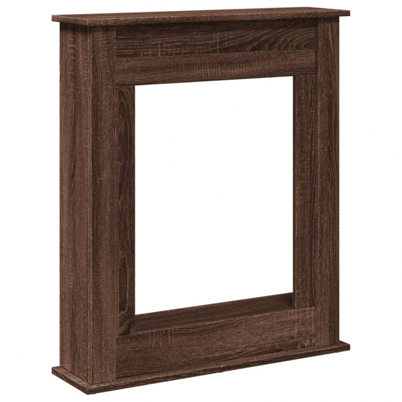 Kaminumrandung Braun Eichen-Optik 75x20x87,5 cm Holzwerkstoff