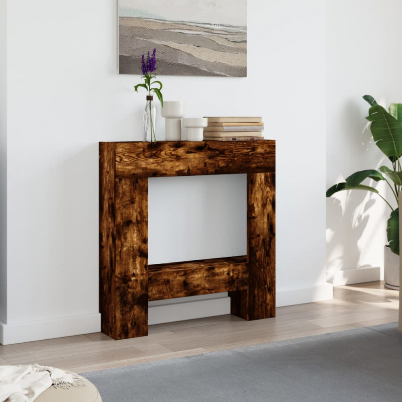 Kaminumrandung Räuchereiche 81x18x82 cm Holzwerkstoff