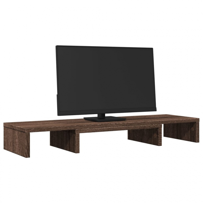 Monitorständer Verstellbar Braun Eichen-Optik 80x24x10,5 cm
