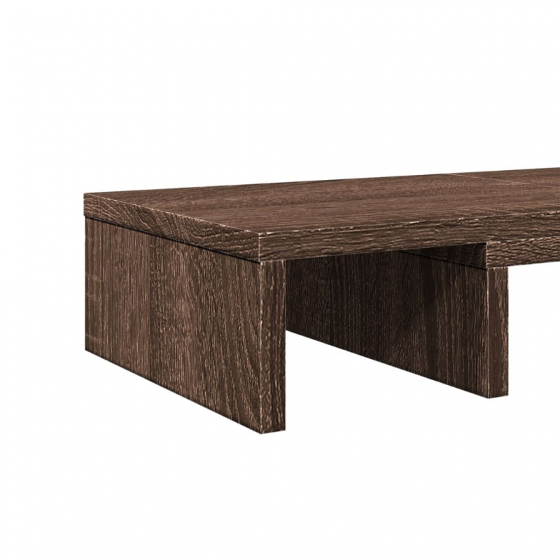 Monitorständer Verstellbar Braun Eichen-Optik 80x24x10,5 cm