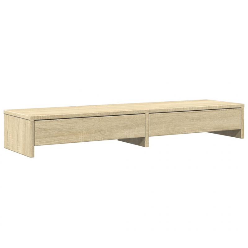 Monitorständer mit Schubladen Sonoma-Eiche 100x27x15 cm