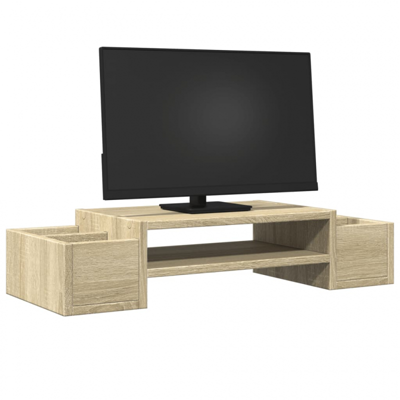 Monitorständer mit Stauraum Sonoma-Eiche 70x27x15 Holzwerkstoff