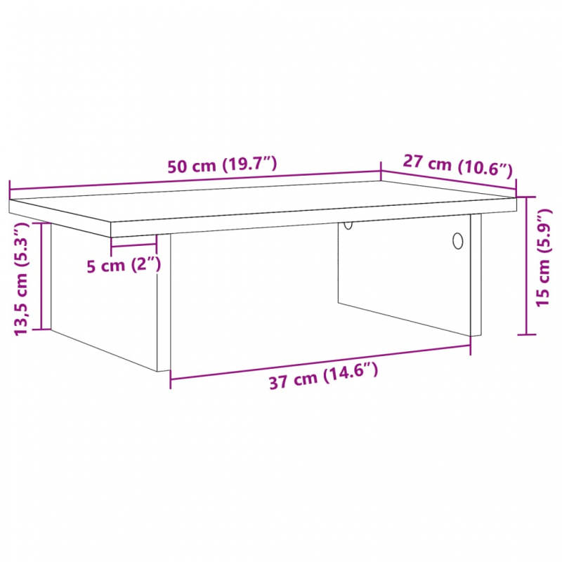 Monitorständer Weiß 50x27x15 cm Holzwerkstoff